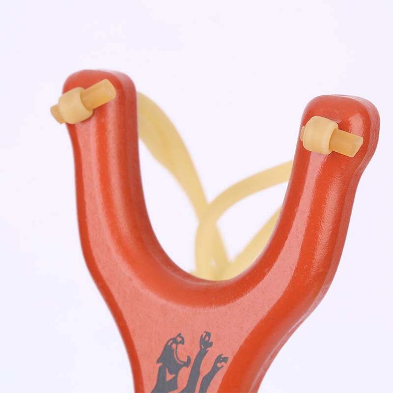 Solid wood slingshot traditional rubber band flat skin slingshot Children novice outdoor shooting nostalgic toy trial props