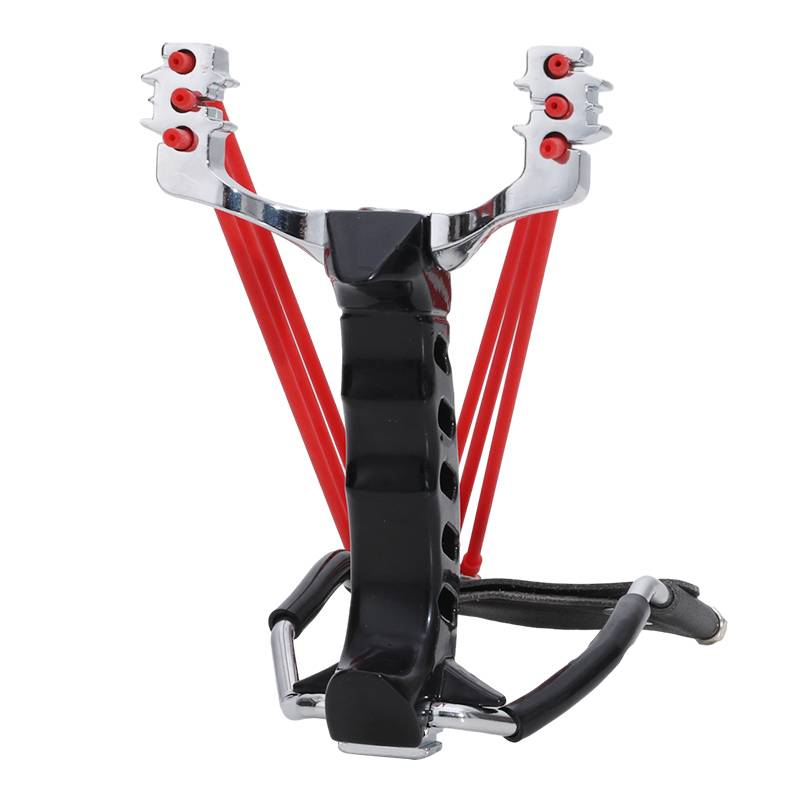 The new black fighter alloy slingshot three card anti -curvature strong power powerful bomb fork wrist holding high elastic outdoor shooting