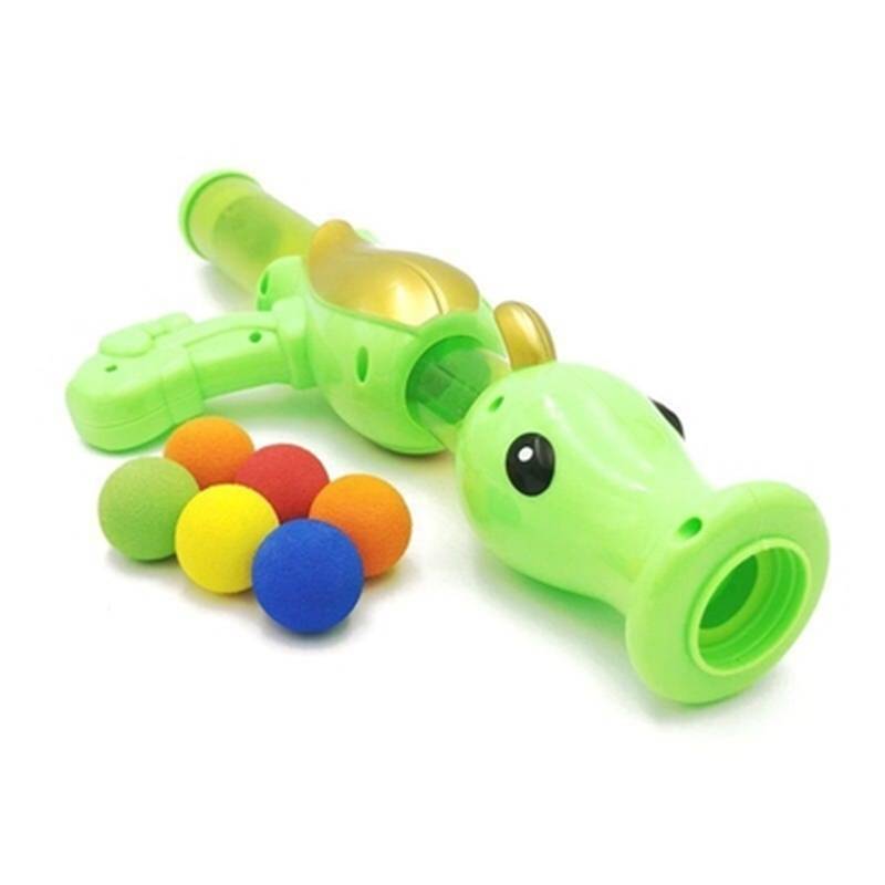 A series of air pressure gun toy soft-ball spongeBob safety soft-ball children interacting with each other