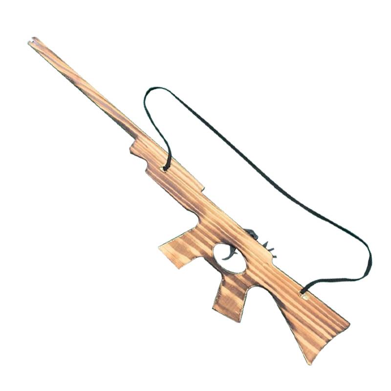 Wooden gun props toys shooting skin tendons and rifle children's toy pistol rifle stage performances to perform traditional wooden making