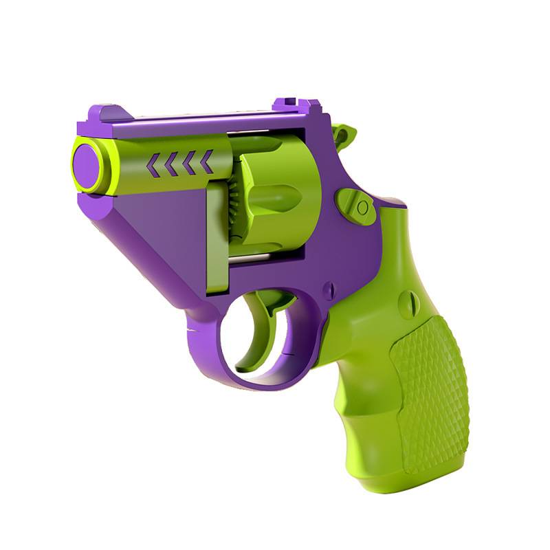 Douyin same cub with the left wheels continuous hair toy gun to decompress gravity radish gun automatically back to 3D printing small pistol