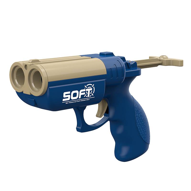 Cross-border fresh-fingered two-holed gun-to-barrel simulating soft-barrel pistols for boys