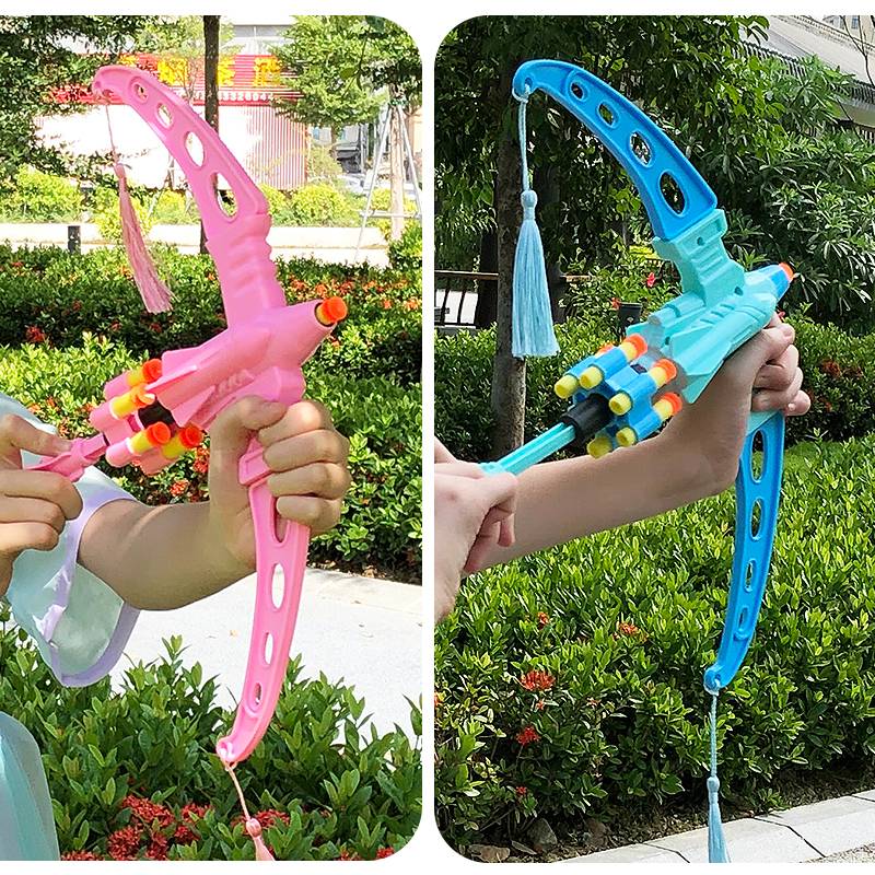 Children's Bow and Arrow Shooting Movement Revitalize Bow Su suction Bow Arrow Set Shooting Toys Boy 5 Girls 3-6 years old