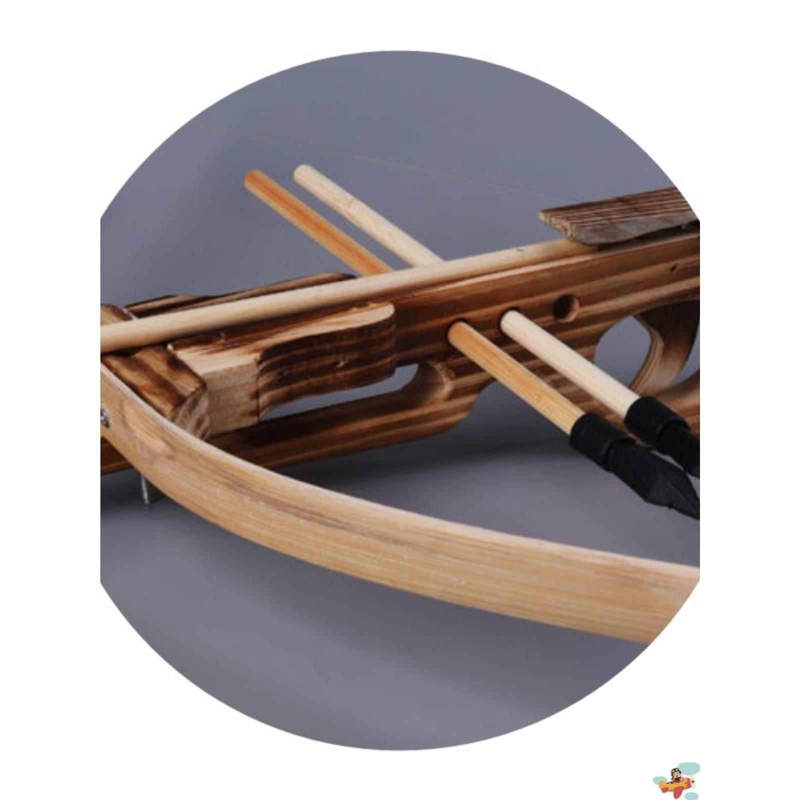 Large -sized solid wood crossbow men's outdoor gift parent -child shooting sports competitive resin soft rubber bamboo wood guns with arrows