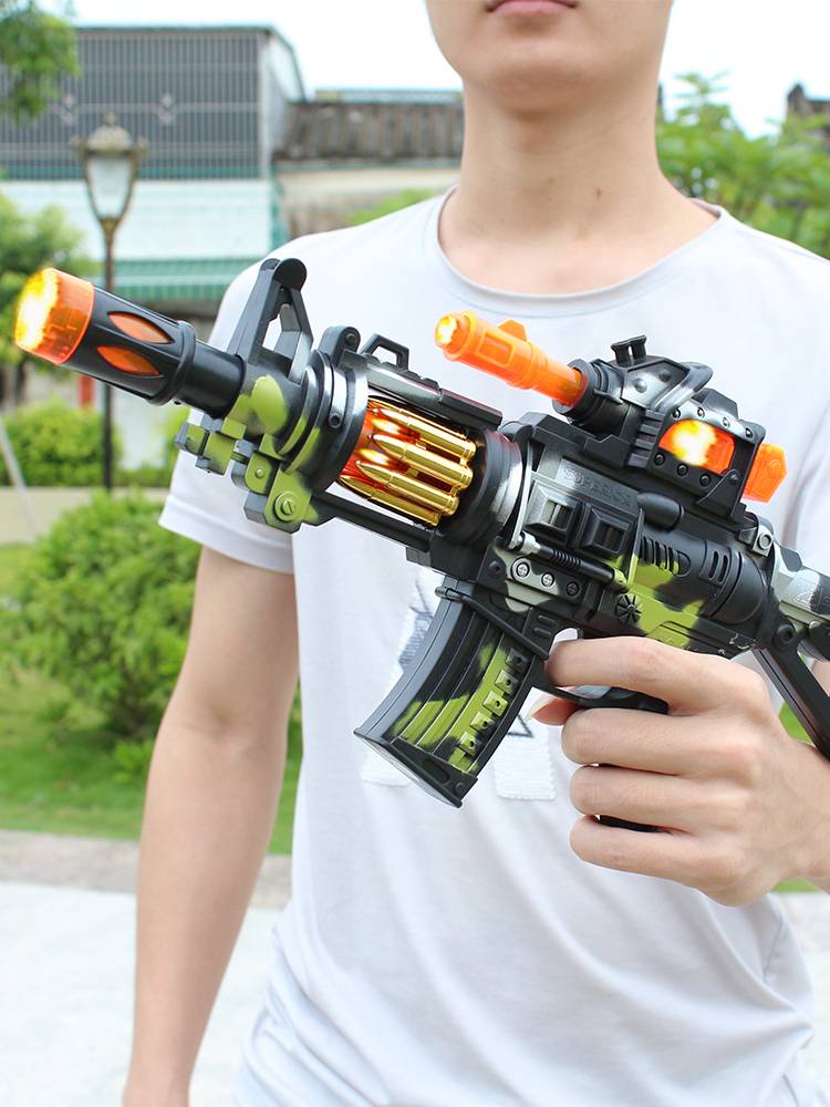Children's electric toy gun with sound light music baby little boy, glowing voice boy charge hand grab simulation