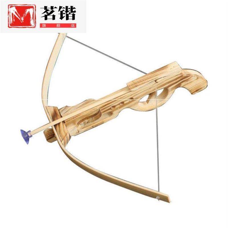 Toothpick bow, small props, cross crossbow arrow bow soft bouncing children's toy bow and arrow shooting set wooden archery