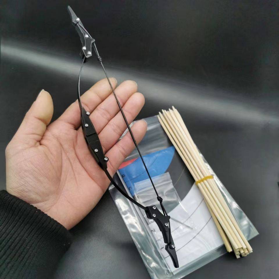 Toothpick Bow, Metal Mini Small Bow, Micro Cowing Bow Sports Outdoor Competition Playing the target indoor competition