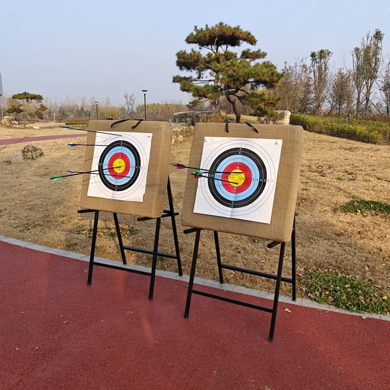 Target frames for the high-density arrow-scrambling choreography exercise, inside and out of the arrow target