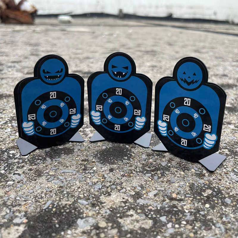 Toy gun soft shotgun accessories Little steel people are the target for the target of the water bomb shooting metal target rotation exercise target