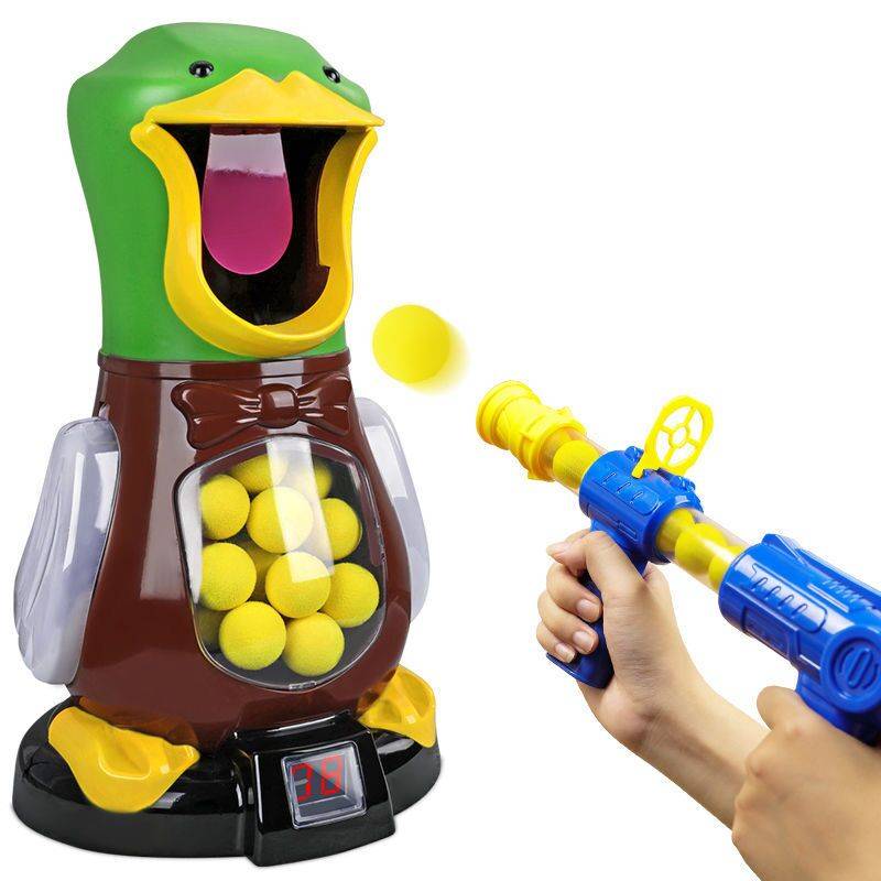Hit me duck toy, air power soft shotgun, shooting man 3 girls 6 -year -old pirate parent -child interactive children toy gun