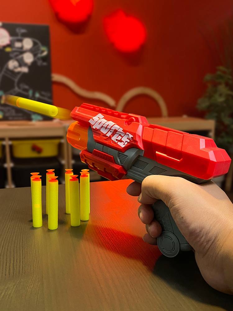 Children's soft shotgun little boy sucks cotton cotton bullet launcher baby outdoor shooting launch pistol toy