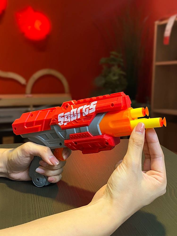 Children's soft shotgun little boy sucks cotton cotton bullet launcher baby outdoor shooting launch pistol toy
