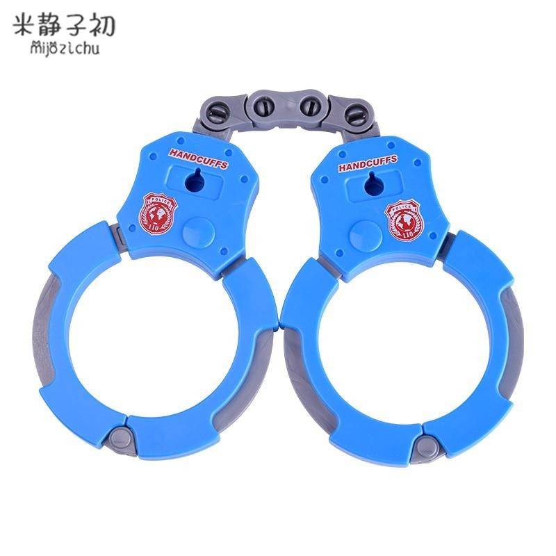 Children boys shooting fighter toy pistols can launch soft bullet telescope handcuffs across the house police set