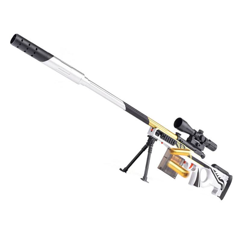 Luochen AWM Dark Flame Dragon Sniper Gun Hand Manually throwing the shell of the golden dragon bone soft shotgun boys and children shoot toys