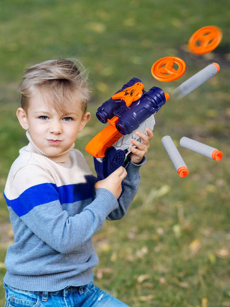 Children's shooting toy soft bullet special gun launcher baby 3 to 6 -year -old little boy sponge foam bullets connected
