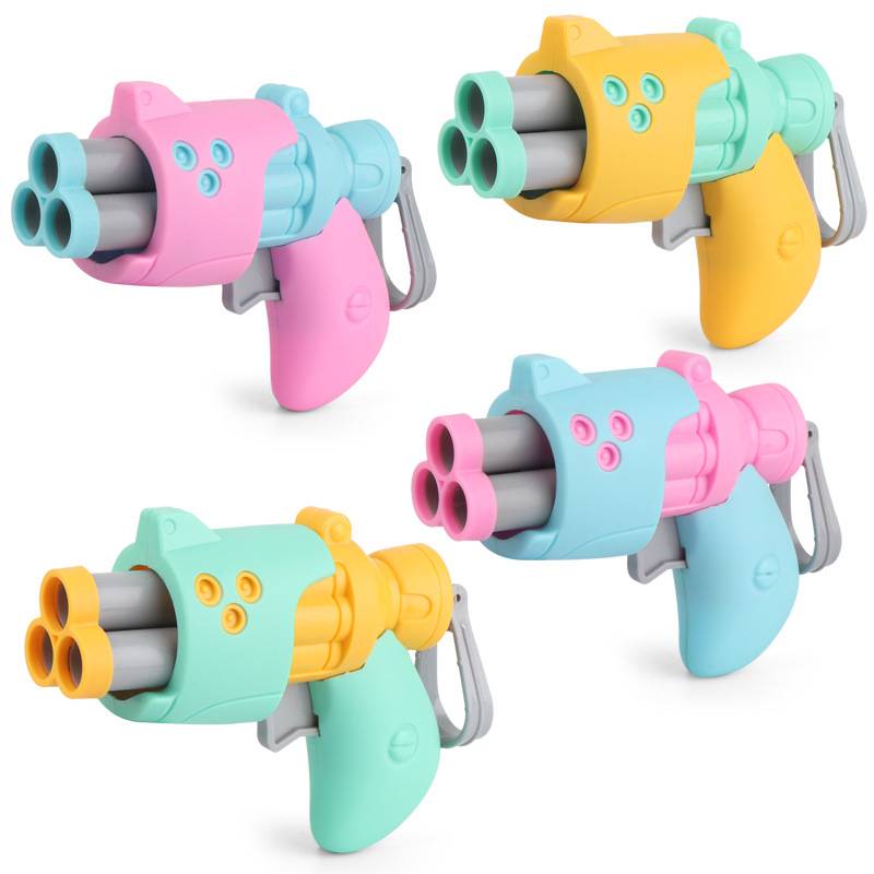 Children's sucking bullets Gunner air beurrant boys soft shotgun girl Q version turntable shooting toy gun