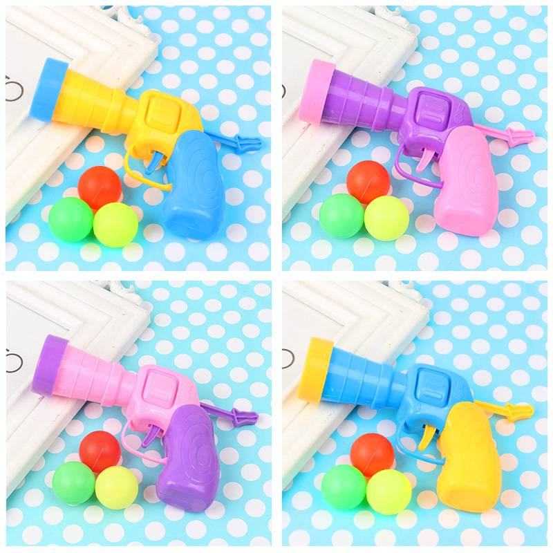 New fun elastic table tennis gun safe game gun children shooting toy baby playing shot gimba gift