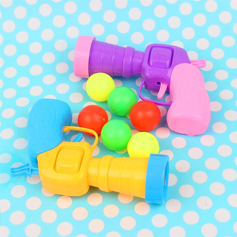 New fun elastic table tennis gun safe game gun children shooting toy baby playing shot gimba gift