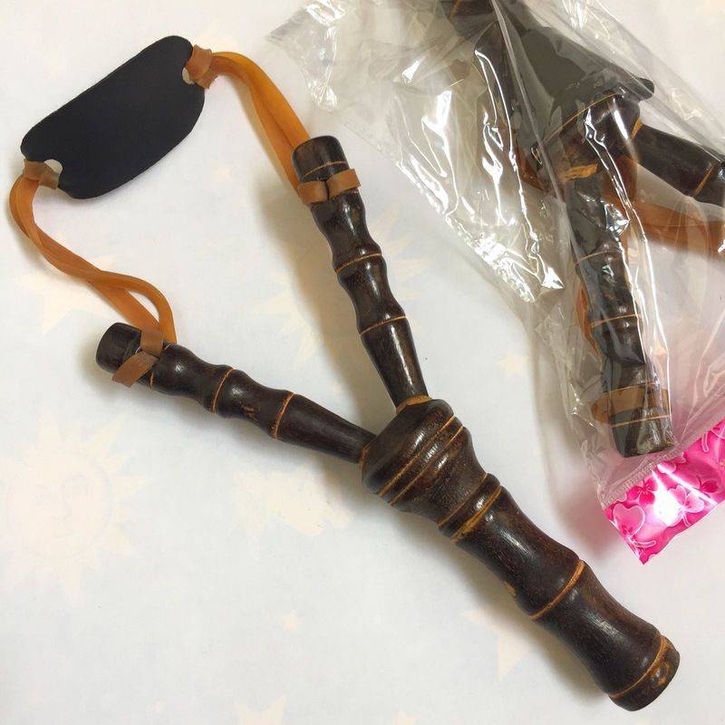 Children's puzzle toy slingshin solid wood traditional nostalgic shooting shelves wooden pill safety mud pills rubber band outdoor launch