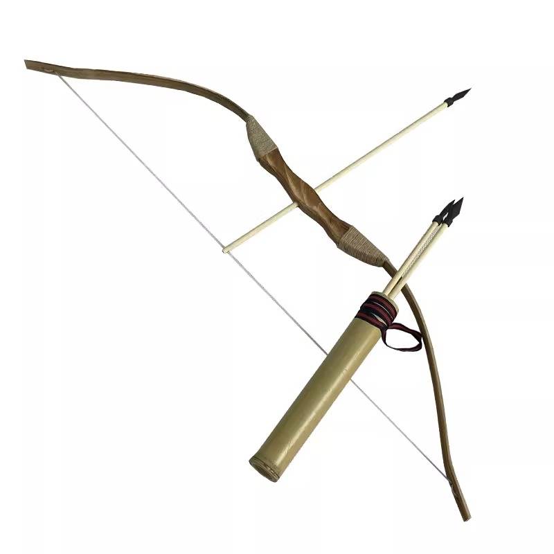 Bow and arrow children's toys shooting and shooting props anti -curved bowwood traditional bow suits to shoot black bow student version