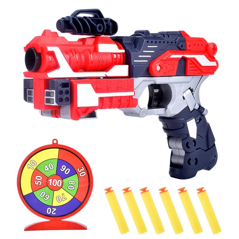Transformed robot Soft Porching Gun Multifunctional Playing Paper Manual Running Children's Toys and Pistol Target Set