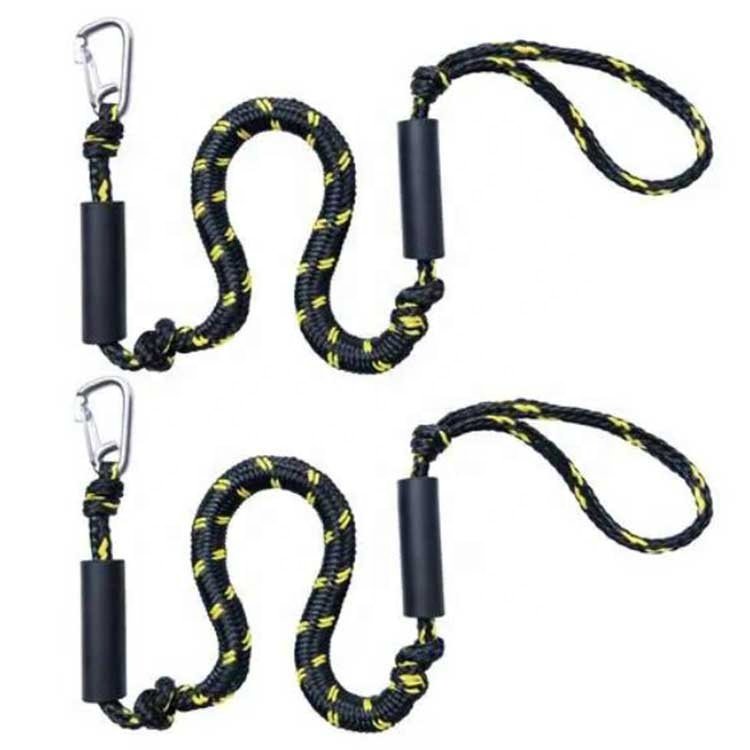 New Listing Marine Mooring Rope 2 Pack PWC Anchor Boat Bungee Dock Lines for Boats with Stainless Carabiner Hook
