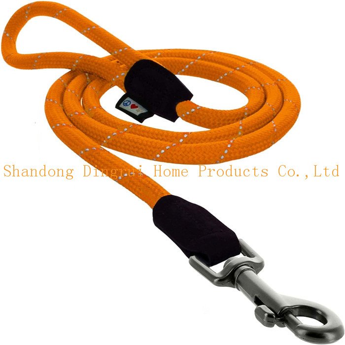 Heavy Duty Durable Braided Nylon Lead with Rubber Stopper & Padded Handle - No Pull Walking for Medium Large Dogs