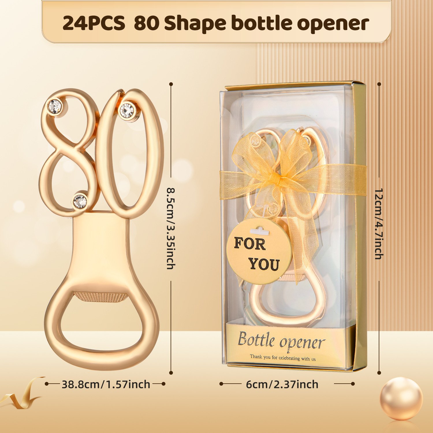 Golden Digital 18 30 40 60 65 80 Design Bottle Opener Wedding Birthday Activity Party Souvenirs Beer Opener Gifts for Guests