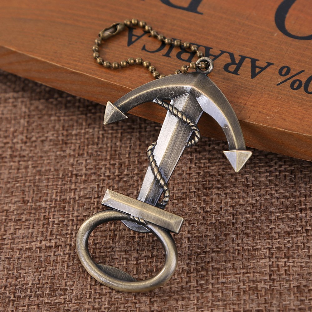 New Arrival Nautical Themed Bottle Opener Wholesale Boat Anchor Bottle Opener Keychain