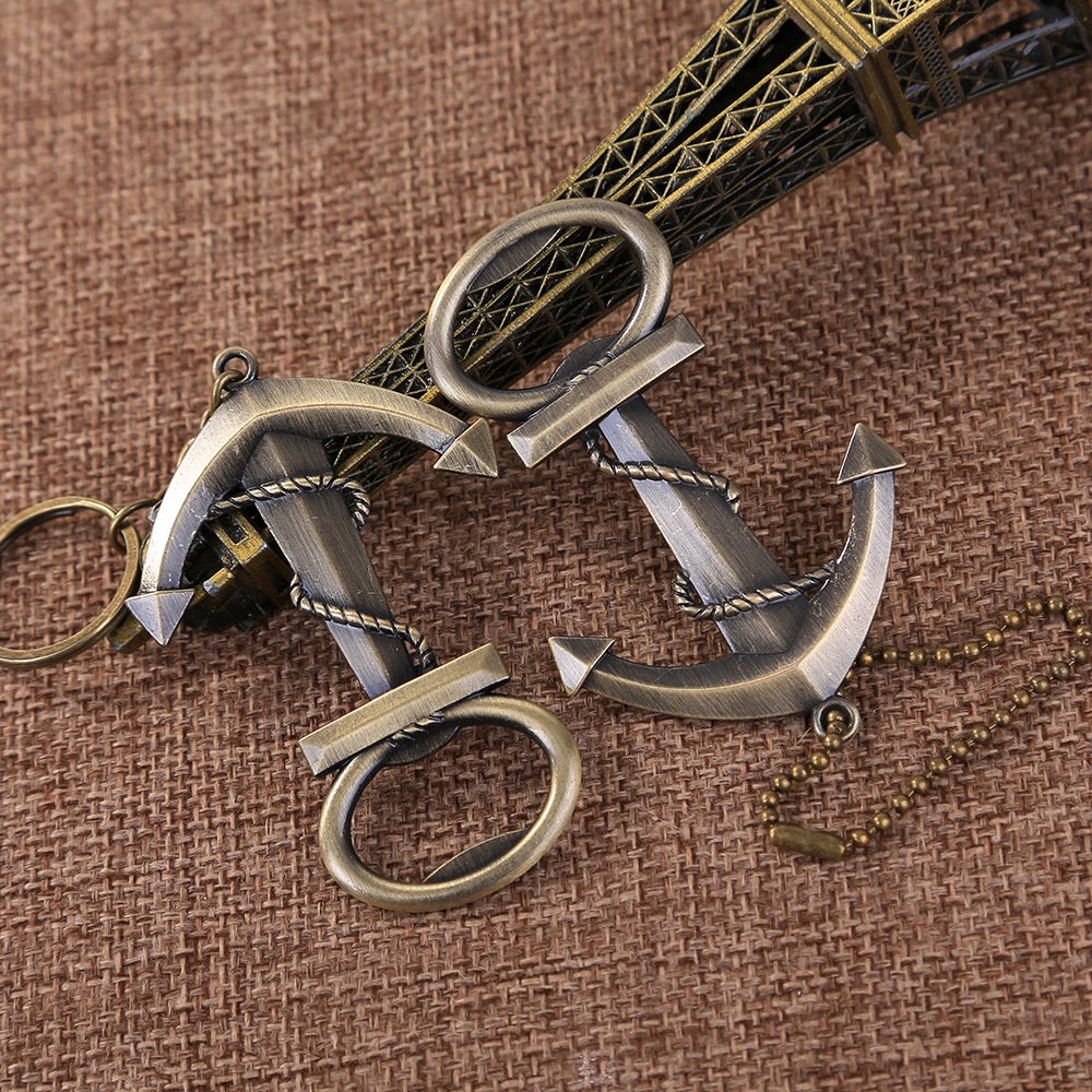 New Arrival Nautical Themed Bottle Opener Wholesale Boat Anchor Bottle Opener Keychain
