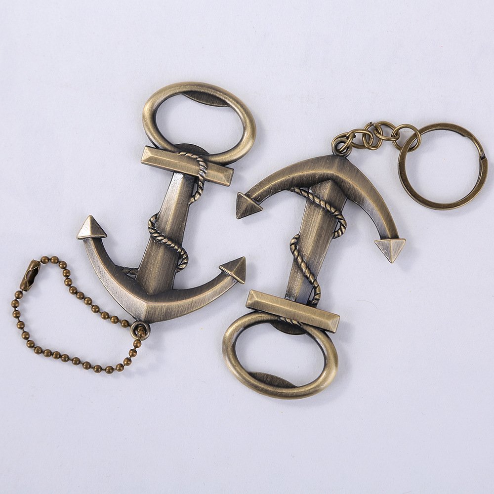 New Arrival Nautical Themed Bottle Opener Wholesale Boat Anchor Bottle Opener Keychain