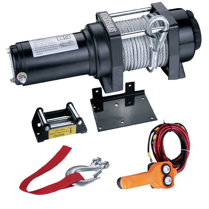 Portable 3000lb Mini 12v/24v Car Boat Anchor Motor Electric Winch with Anti-rotation Wire Rope