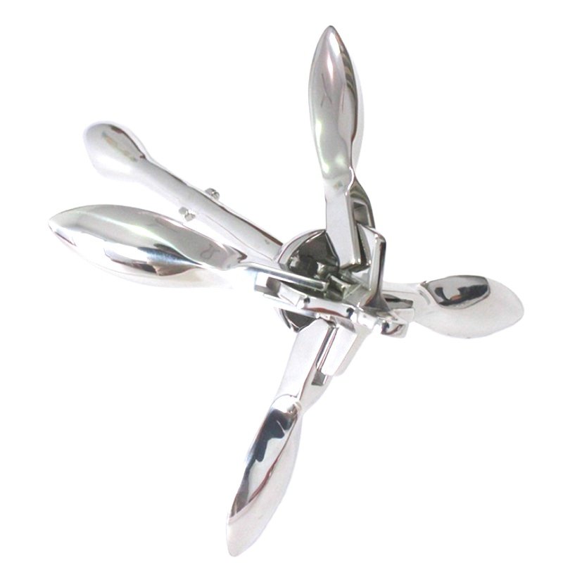 Well Priced High Quality Sail Boat Hardware Mirror Polish Stainless Steel Boat Anchor Grapnel Anchor