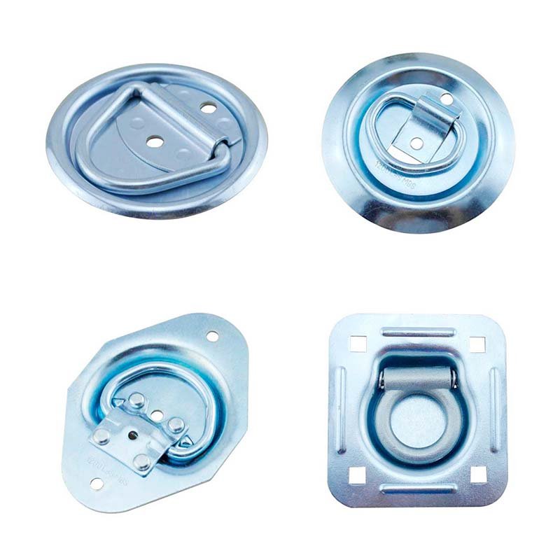 Lashing Ring Silver Stainless Steel for Truck Heavy Duty Ring Anchor Points Trailer Floor Tie Downs D Ring Mounting Plate