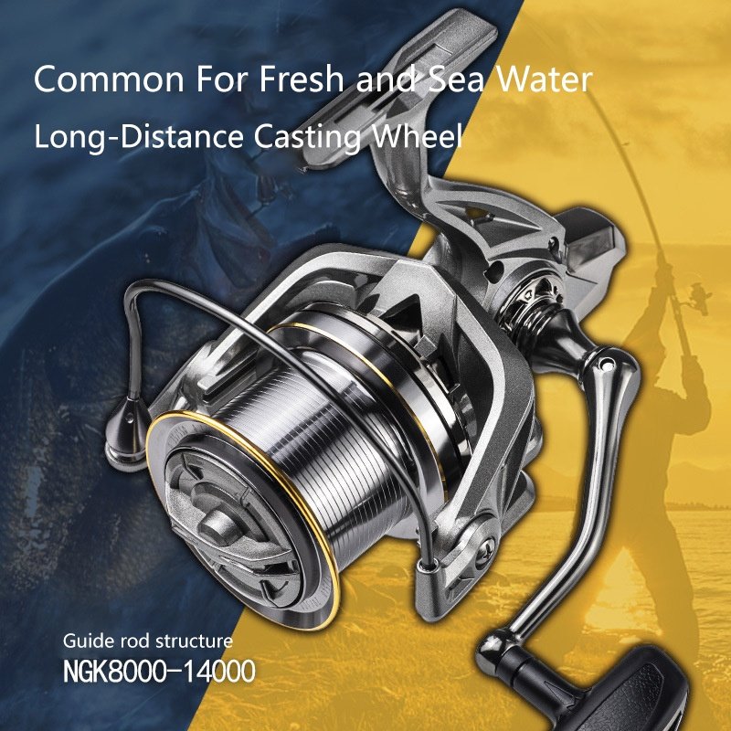 All-Metal Gapless Long-Distance Casting Spinning Reel Oblique Anchor Reel Anchor Rod Sea Rod 8000-14000 Type Fishing Reel