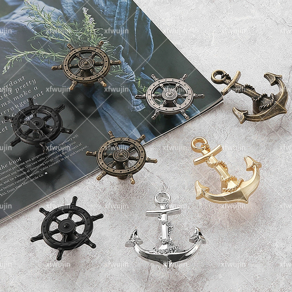 Nordic Wind Creative Boat Anchor Rudder Ocean Wind Handle Furniture Hardware Decoration Zinc Alloy Single-hole Handle Fittings
