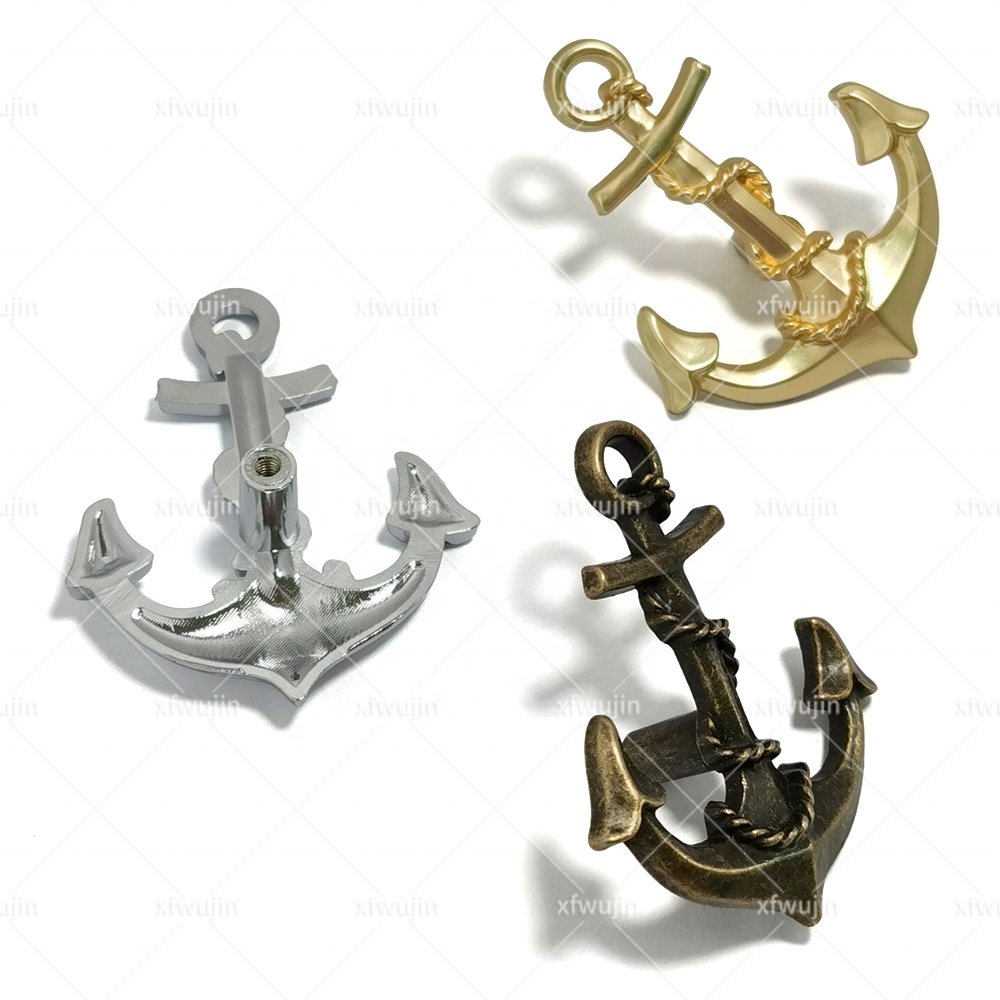 Nordic Wind Creative Boat Anchor Rudder Ocean Wind Handle Furniture Hardware Decoration Zinc Alloy Single-hole Handle Fittings