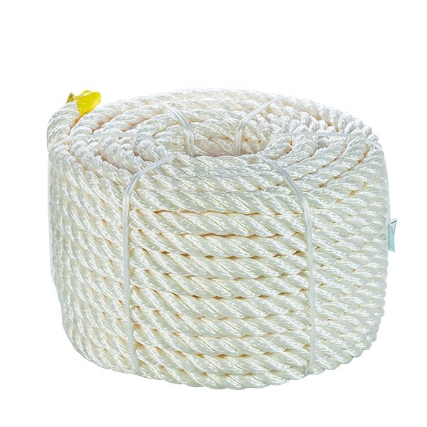 Black and White Color 14 Mm*200 220 m Polyester 3 Strand Rope for Anchor Dock Line Fishing General Packing Towing