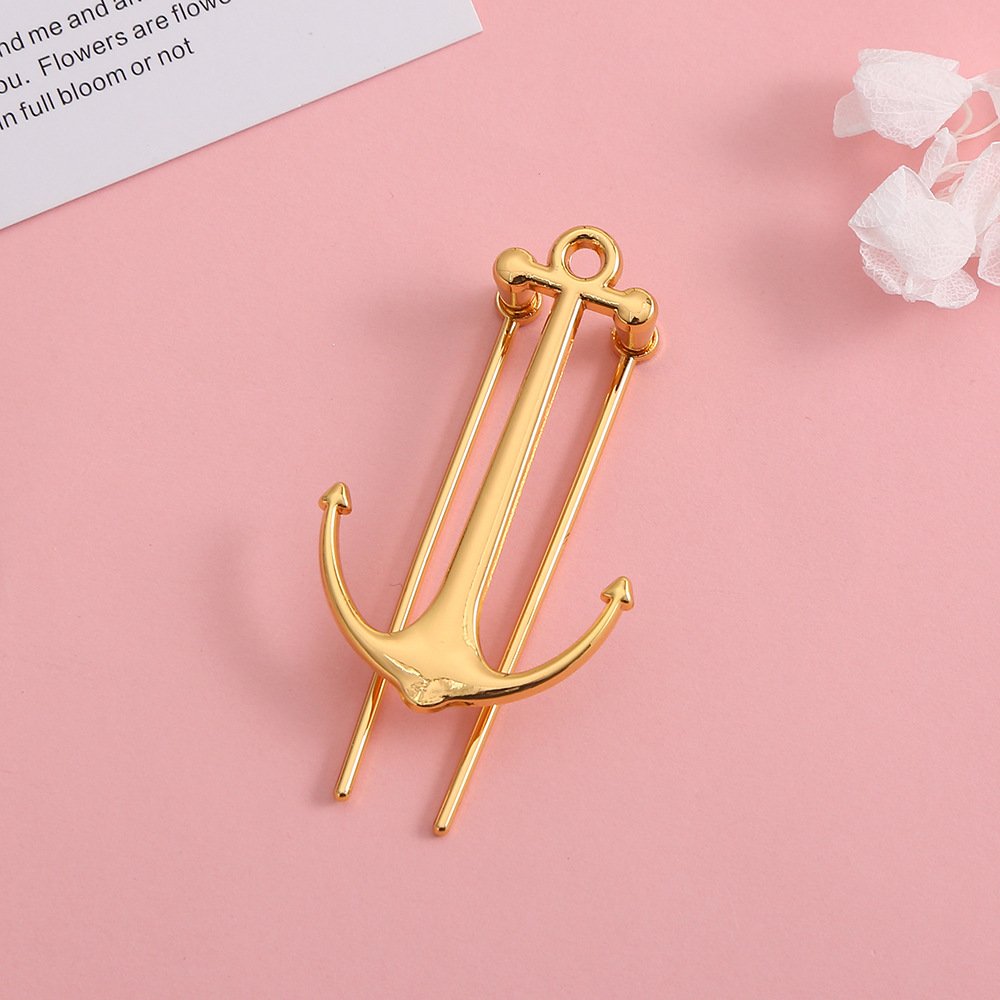 1pc Personalised Double Pole Boat Anchor Creative Bookmarks Students Literature Gifts Fun Page Clip Design Metal Bookmarks