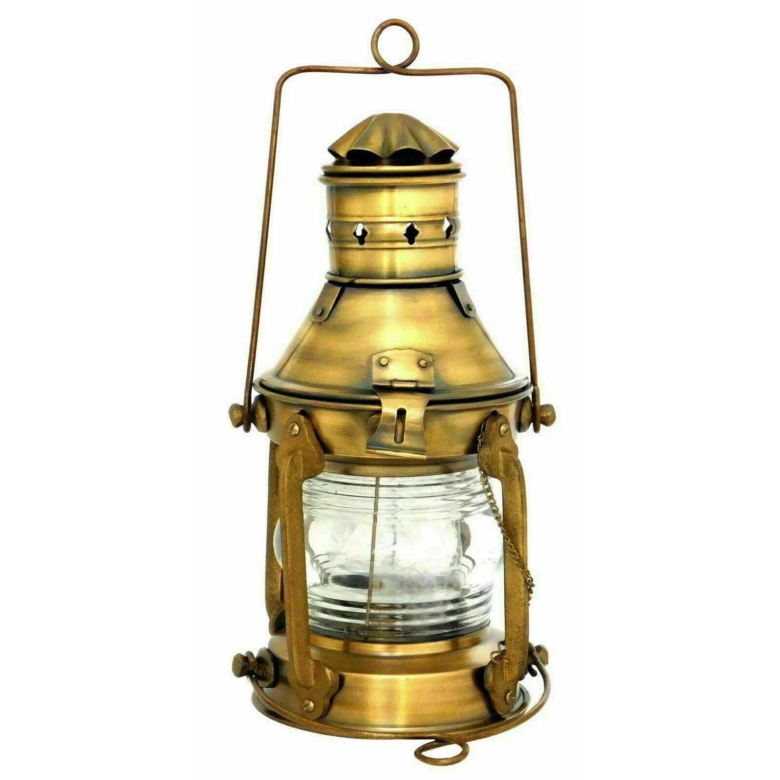 Antique Anchor Ship Lantern Nautical Maritime Boat Oil Lamp Light Vintage Home Decor Made of Durable Brass