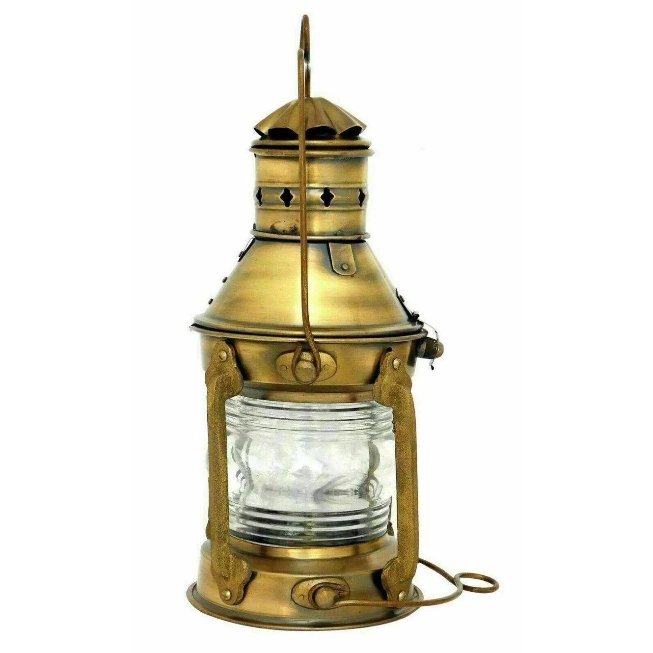 Antique Anchor Ship Lantern Nautical Maritime Boat Oil Lamp Light Vintage Home Decor Made of Durable Brass