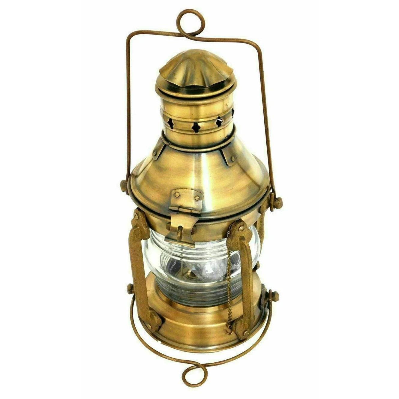 Antique Anchor Ship Lantern Nautical Maritime Boat Oil Lamp Light Vintage Home Decor Made of Durable Brass