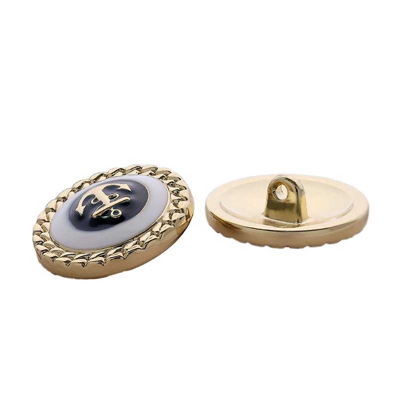 British Style Metal Buttons Fashion Hand Stitched Boat Anchor Oil Suit Jacket Knitted Sweater Decorative Beads Shank Decoration