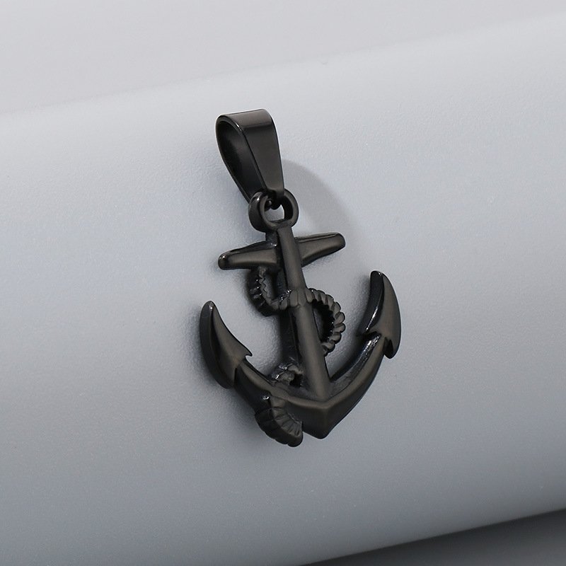 Creative Anchor Pendant Necklace Fashion Popular Sweater Necklace Personality Hip Hop Stainless Steel Anchor Necklace