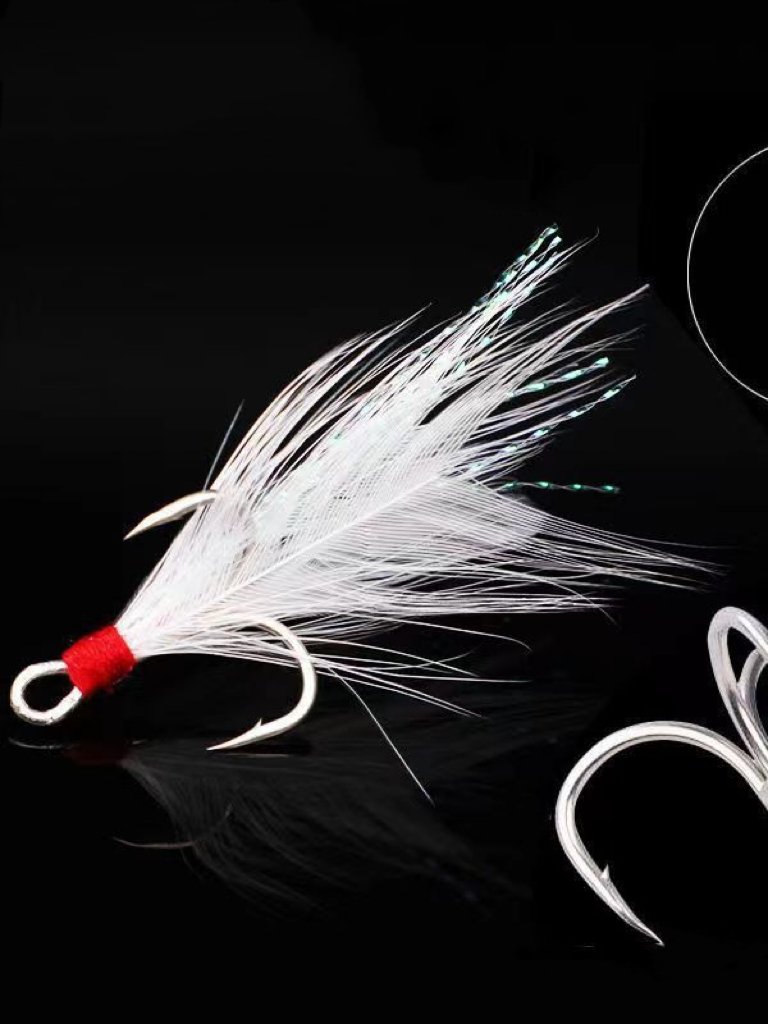 Customized Luya Three Hooks Blood Slots Reinforced Feathers Three Anchor Hooks Loose Minoan Sequins