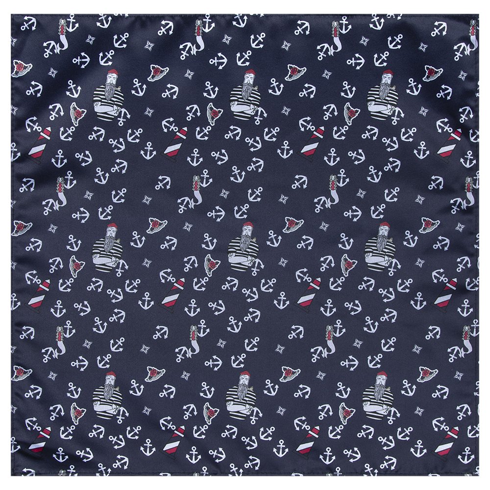 NAVY BLUE NAUTICAL ANCHOR LIGHTHOUSE FISHER SANTA CLAUSE ROSE DESIGNER NECKTIE MERMAID SEA SAILING YACHTING MEN'S TIE