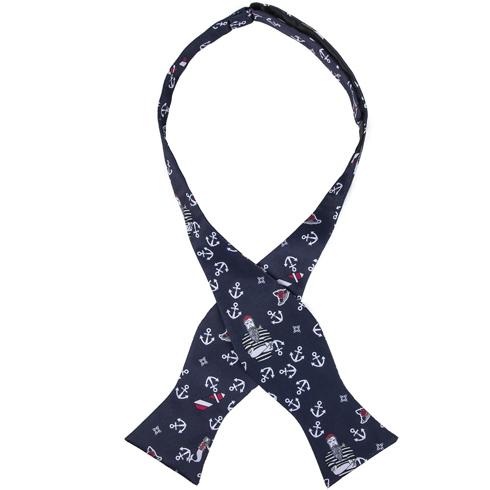 NAVY BLUE NAUTICAL ANCHOR LIGHTHOUSE FISHER SANTA CLAUSE ROSE DESIGNER NECKTIE MERMAID SEA SAILING YACHTING MEN'S TIE