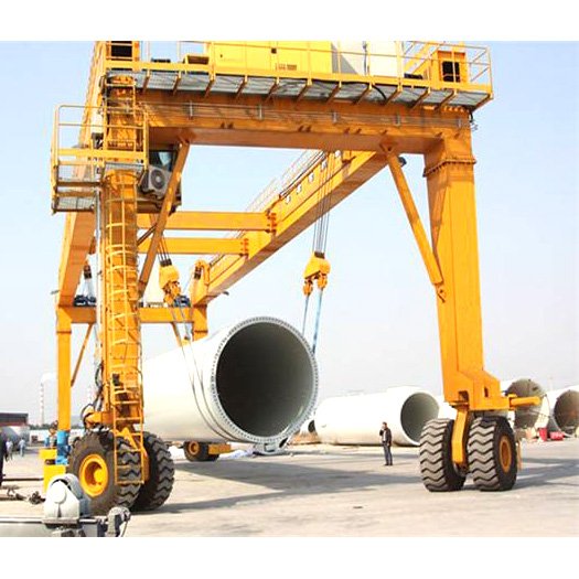 Yaou 10 Ton 30 Ton 50 Ton 80 Ton 100 Ton Rubber Wheeled Mobile Marine Gantry Crane for Engineering & Construction Machinery