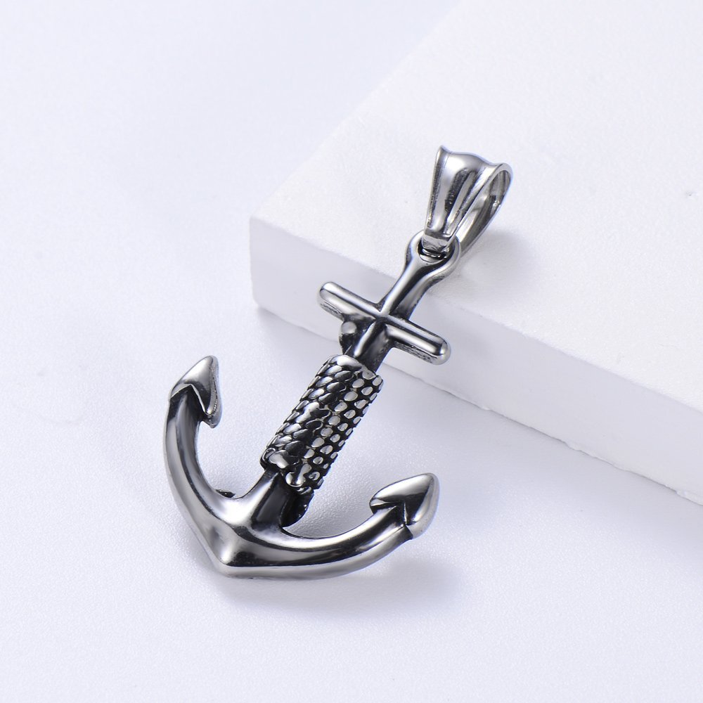 Hip Hop Jewelry Unisex Titanium Steel Spot Wholesale Stainless Steel Pendant Necklace Pirate Boat Anchor