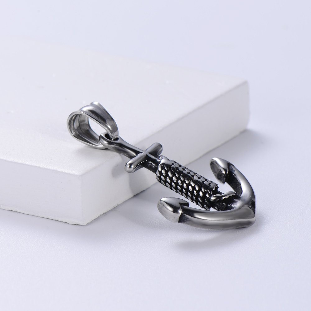 Hip Hop Jewelry Unisex Titanium Steel Spot Wholesale Stainless Steel Pendant Necklace Pirate Boat Anchor